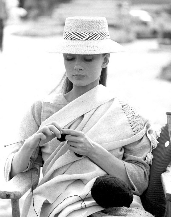 Audrey knitting