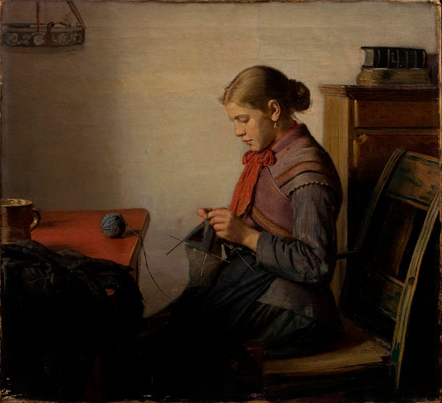 Michael_Ancher_-_Skagen_girl,_Maren_Sofie,_knitting._-_Google_Art_Project