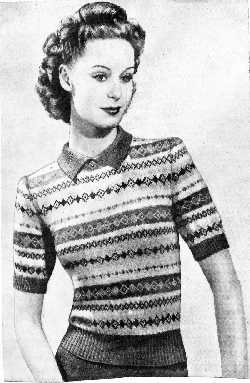 Bestway Knitting 1946 A Fair Isle to Use Up Your Small Scraps of Yarn - Vintage Knitting Pattern Archive - 1 of 3