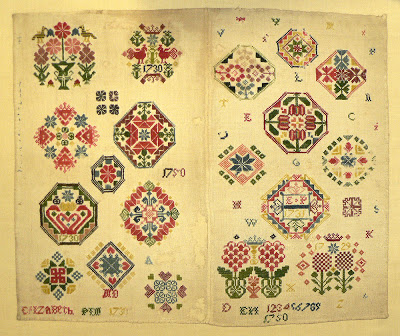 Pim Elizabeth 1729 - earliest known Quaker sampler