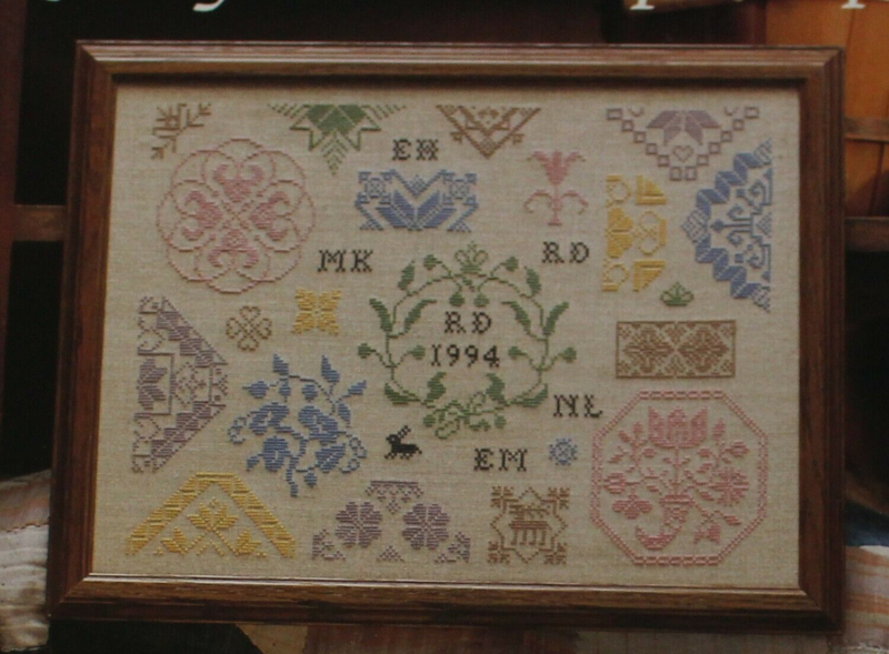 Dorrie Becky - Quaker style friendship sampler polychrome